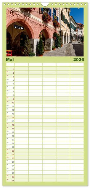Produktbild: Familienplaner 2026 - Mittelalterliche St&auml;dte Rum&auml;niens mit 5 Spalten (Wandkalender, 21 x 45 cm) CALVENDO