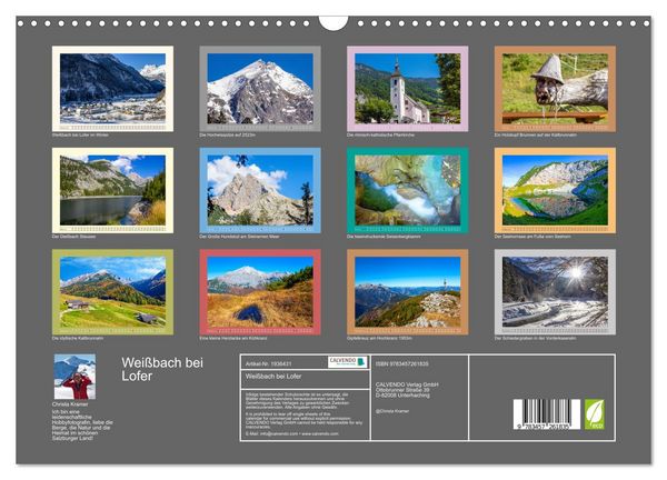 Produktbild: Wei&szlig;bach bei Lofer (Wandkalender 2026 DIN A3 quer), CALVENDO Monatskalender