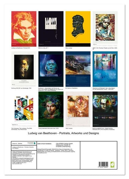 Produktbild: Ludwig van Beethoven - Portraits, Artworks und Designs (Wandkalender 2026 DIN A2 hoch), CALVENDO Monatskalender
