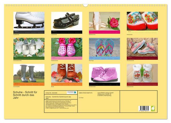 Produktbild: Schuhe - Schritt f&uuml;r Schritt durch das Jahr (Wandkalender 2026 DIN A2 quer), CALVENDO Monatskalender