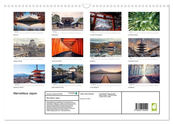 Produktbild: Merveilleux Japon (Calendrier mural 2026 DIN A3 vertical), CALVENDO calendrier mensuel