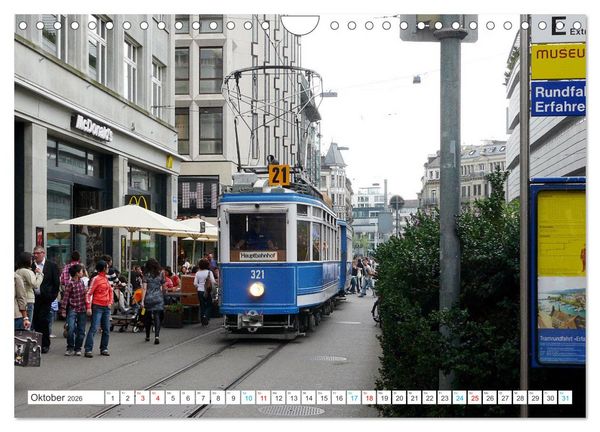Produktbild: Die Z&uuml;rcher Tram (Wandkalender 2026 DIN A4 quer), CALVENDO Monatskalender