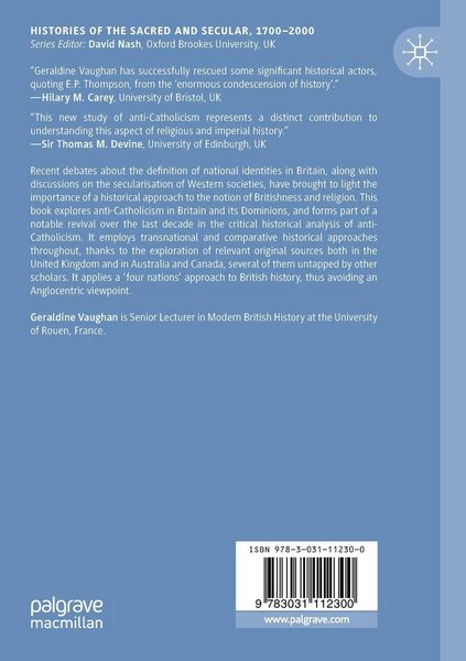 Produktbild: Anti-Catholicism and British Identities in Britain, Canada and Australia, 1880s-1920s