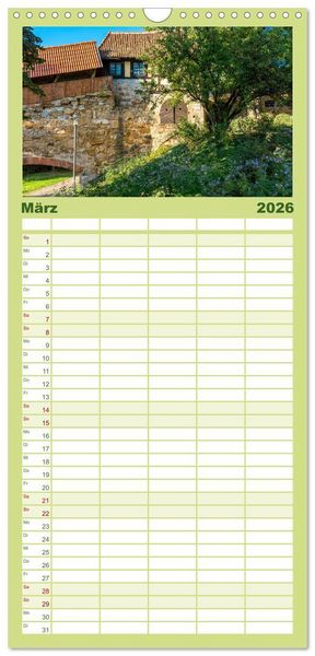 Produktbild: Familienplaner 2026 - Ein Spaziergang durch Esslingen mit 5 Spalten (Wandkalender, 21 x 45 cm) CALVENDO