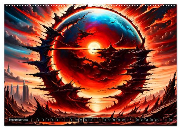 Produktbild: Zukunftsvisionen Wenn die Sonne zum Feind wird (hochwertiger Premium Wandkalender 2026 DIN A2 quer), Kunstdruck in Hochglanz