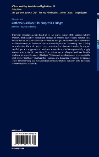 Produktbild: Mathematical Models for Suspension Bridges