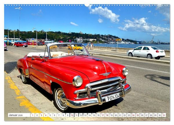 Produktbild: Chevy '50 - Mit 75 unterwegs in Kuba (hochwertiger Premium Wandkalender 2026 DIN A2 quer), Kunstdruck in Hochglanz