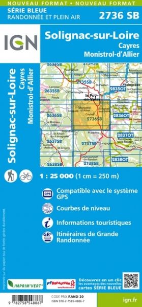 Produktbild: Solignac-sur-Loire-Cayres.Monistrol-d'Allier 1:25 000
