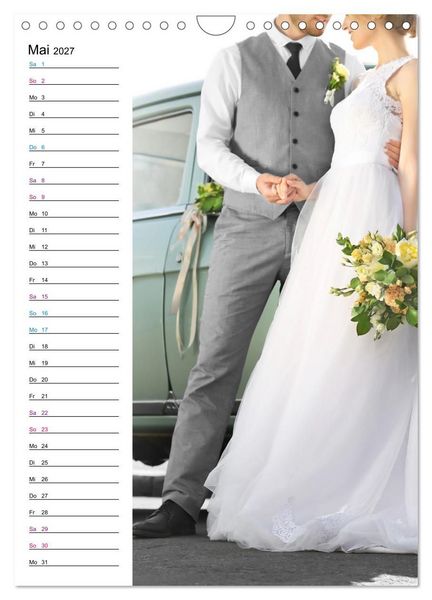 Produktbild: Lust auf Hochzeit - Planer (Wandkalender 2027 DIN A4 hoch), CALVENDO Monatskalender