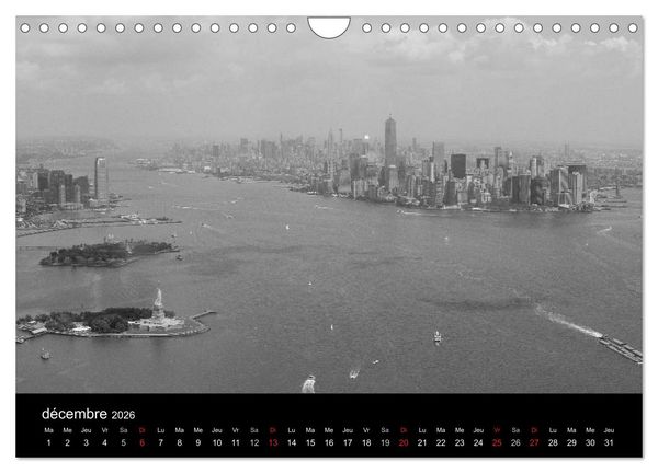 Produktbild: New York en noir et blanc (Calendrier mural 2026 DIN A4 vertical), CALVENDO calendrier mensuel