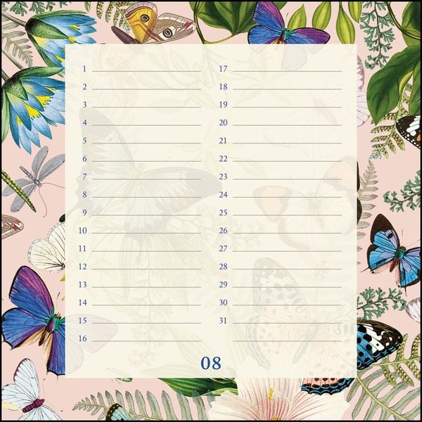 Produktbild: Immerw&auml;hrender Geburtstagskalender floral &ndash; Archive by Portico Designs &ndash; Quadrat-Format 24 x 24 cm