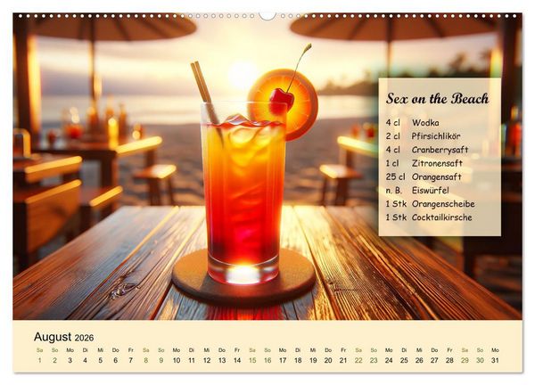 Produktbild: Cocktail-Klassiker (hochwertiger Premium Wandkalender 2026 DIN A2 quer), Kunstdruck in Hochglanz