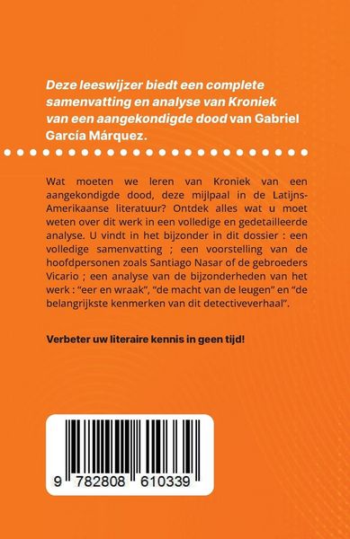 Produktbild: Kroniek van een aangekondigde dood van Gabriel Garc&iacute;a M&aacute;rquez (Boekanalyse)