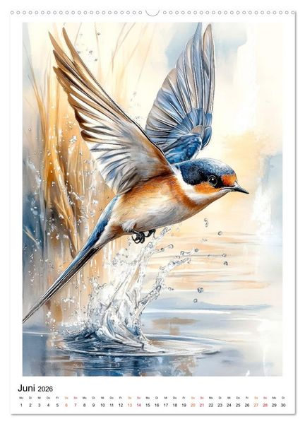 Produktbild: V&ouml;gel - gefiederte Freunde in unserem Garten (hochwertiger Premium Wandkalender 2026 DIN A2 hoch), Kunstdruck in Hochglanz