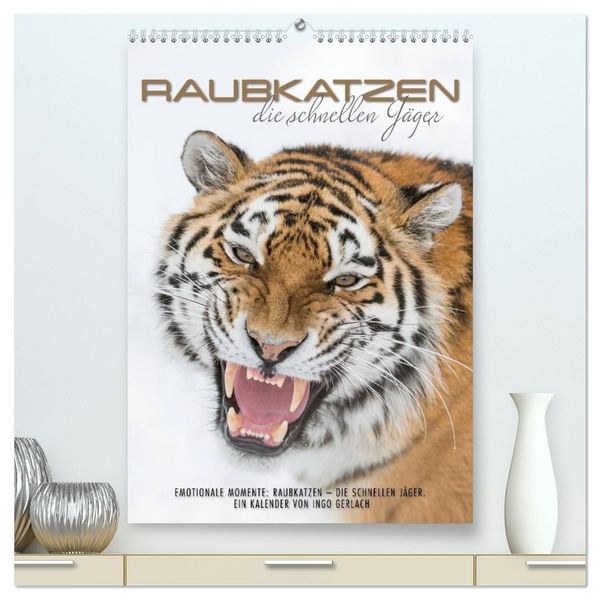 Produktbild: Emotionale Momente: Raubkatzen - die schnellen J&auml;ger. (hochwertiger Premium Wandkalender 2027 DIN A2 hoch), Kunstdruck in Hochglanz