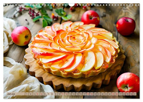 Produktbild: Apfelkuchen satt - K&ouml;stliche Kunstwerke aus dem KI-Backofen (Wandkalender 2026 DIN A3 quer), CALVENDO Monatskalender