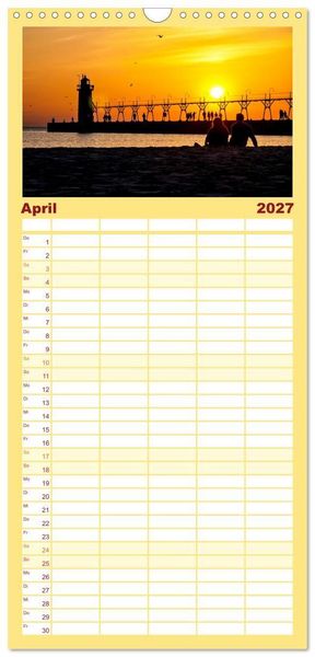 Produktbild: Familienplaner 2027 - Leuchtt&uuml;rme - maritime Wegweiser mit 5 Spalten (Wandkalender, 21 x 45 cm) CALVENDO