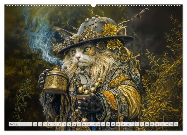 Produktbild: Steampunk Fabelwelten - Magische Kreaturen in Fantasiewelten (hochwertiger Premium Wandkalender 2027 DIN A2 quer), Kunstdruck in Hochglanz