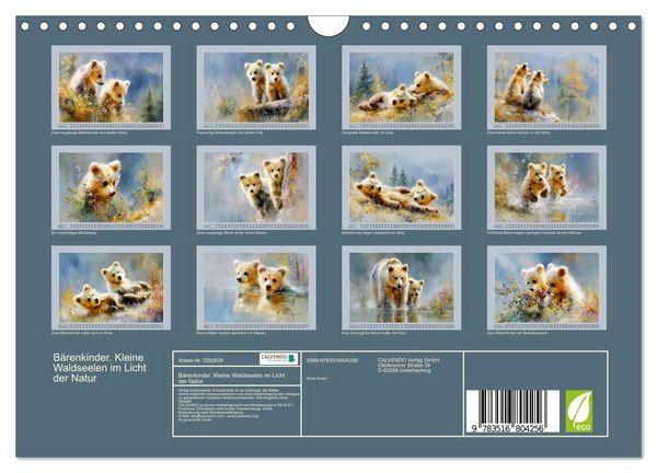Produktbild: B&auml;renkinder. Kleine Waldseelen im Licht der Natur (Wandkalender 2027 DIN A4 quer), CALVENDO Monatskalender
