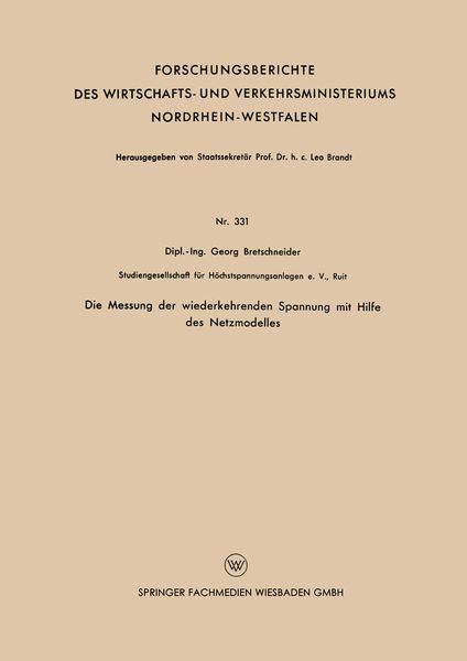 Produktbild: Die Messung der wiederkehrenden Spannung mit Hilfe des Netzmodelles