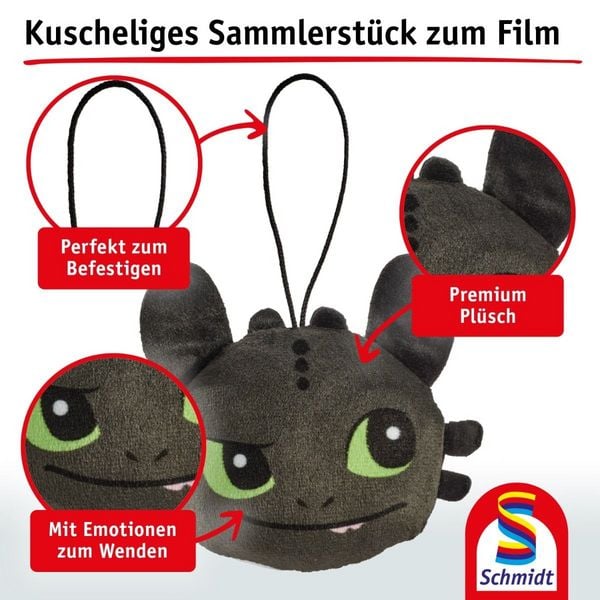 Produktbild: Dragons, Ohnezahn, lachend & frech, 7,5 cm, Anh&auml;nger, 6 St&uuml;ck im Polybeutel