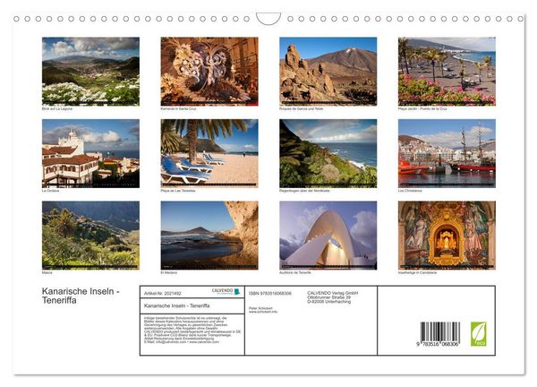 Produktbild: Kanarische Inseln - Teneriffa (Wandkalender 2026 DIN A3 quer), CALVENDO Monatskalender