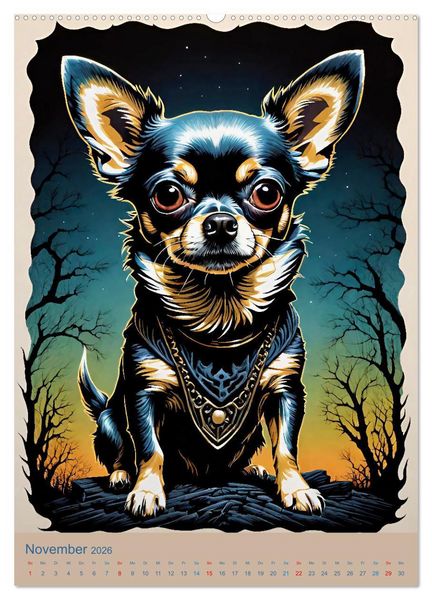 Produktbild: Chihuahuas. Kunstvolle Portr&auml;ts der kleinen Hunde (hochwertiger Premium Wandkalender 2026 DIN A2 hoch), Kunstdruck in Hochglanz
