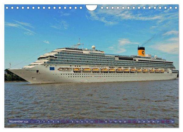 Produktbild: Kreuzfahrtschiffe zu Gast in Hamburg (Wandkalender 2026 DIN A4 quer), CALVENDO Monatskalender