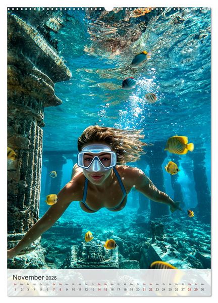 Produktbild: Diving Queens (hochwertiger Premium Wandkalender 2026 DIN A2 hoch), Kunstdruck in Hochglanz