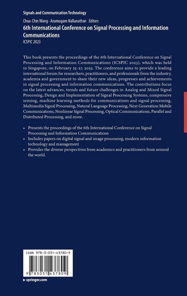 Produktbild: 6th International Conference on Signal Processing and Information Communications