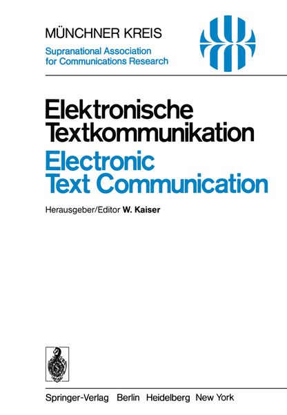 Produktbild: Elektronische Textkommunikation / Electronic Text Communication