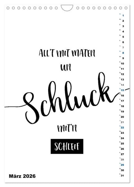 Produktbild: PLATT Typische Spr&uuml;che (Wandkalender 2026 DIN A4 hoch), CALVENDO Monatskalender