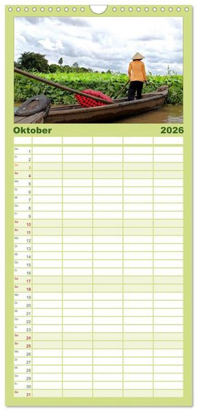 Produktbild: Familienplaner 2026 - Vietnam &ndash; Land der Kontraste 2026 mit 5 Spalten (Wandkalender, 21 x 45 cm) CALVENDO