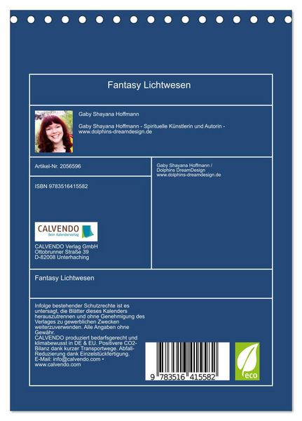 Produktbild: Fantasy Lichtwesen (Tischkalender 2026 DIN A5 hoch), CALVENDO Monatskalender