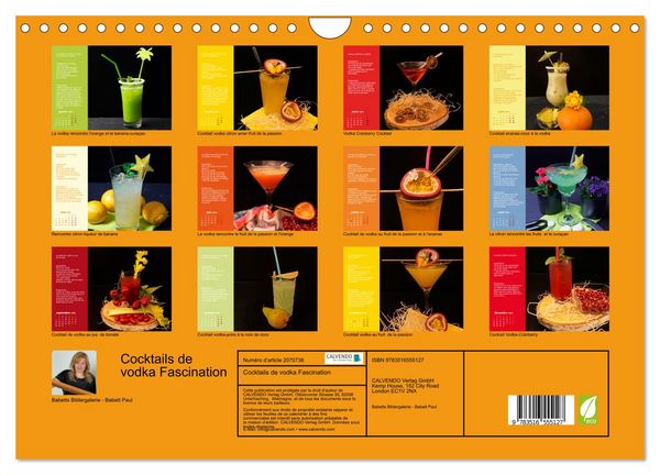 Produktbild: Cocktails de vodka Fascination (Calendrier mural 2026 DIN A4 vertical), CALVENDO calendrier mensuel