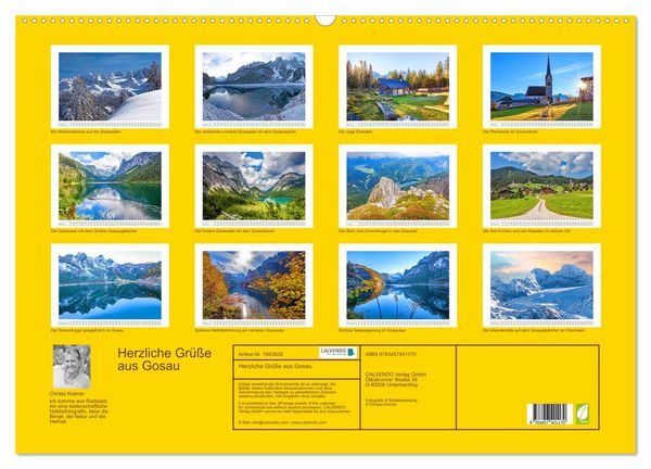 Produktbild: Herzliche Gr&uuml;&szlig;e aus Gosau (Wandkalender 2026 DIN A2 quer), CALVENDO Monatskalender