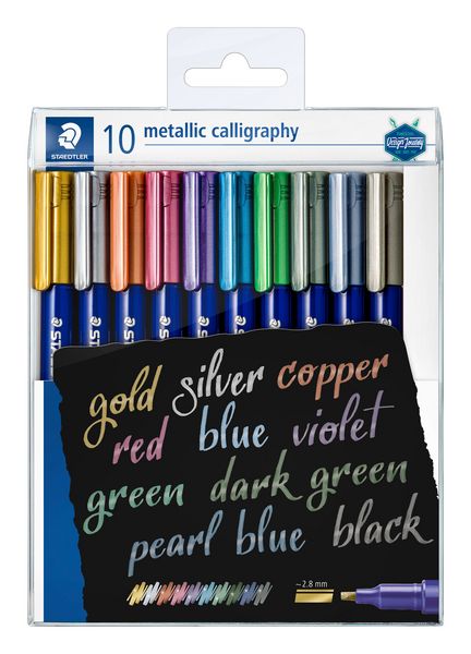 Produktbild: STAEDTLER 8325 Metallic calligraphy, Etui mit 10 sortierten Farben, 8325 TB10