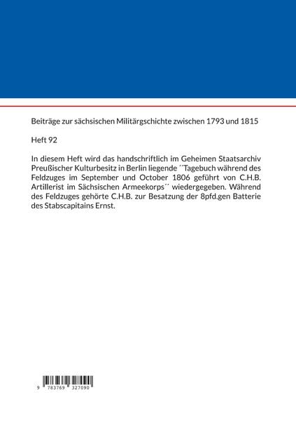 Produktbild: Die Berichte der s&auml;chsischen Truppen aus dem Feldzug 1806 (XIV)