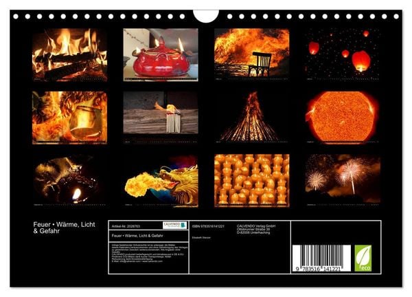 Produktbild: Feuer &bull; W&auml;rme, Licht & Gefahr (Wandkalender 2026 DIN A4 quer), CALVENDO Monatskalender
