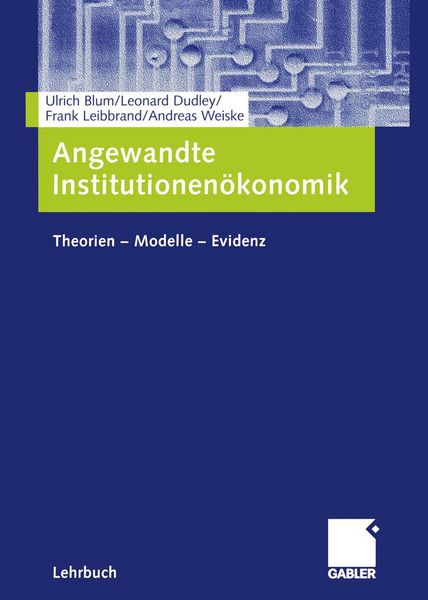 Produktbild: Angewandte Institutionen&ouml;konomik