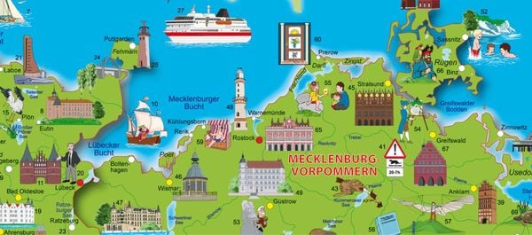 Produktbild: Illustrierte Deutschlandkarte zum Aufh&auml;ngen