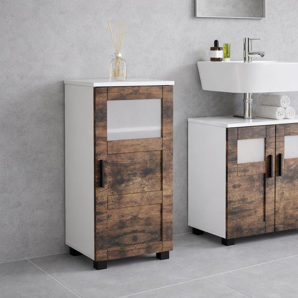 Produktbild: Holz Badschrank Midischrank Nilari 70 x 38 x 28 cm