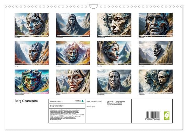 Produktbild: Berg Charaktere (Wandkalender 2026 DIN A3 quer), CALVENDO Monatskalender