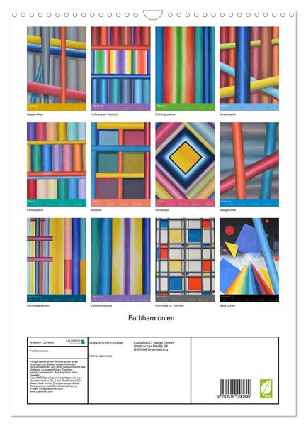 Produktbild: Farbharmonien (Wandkalender 2026 DIN A3 hoch), CALVENDO Monatskalender