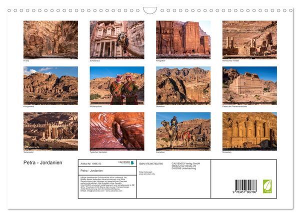 Produktbild: Petra - Jordanien (Wandkalender 2026 DIN A3 quer), CALVENDO Monatskalender