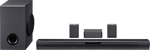 LG Electronics SQC4R.DEUSLLK Soundbar Schwarz inkl. kabellosem Subwoofer, Wandbefestigung, Bluetooth®