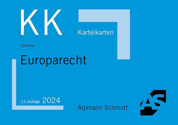 Karteikarten Europarecht, Sonstige von Christian Sommer, Alpmann und Schmidt, 978-3-86752-922-8