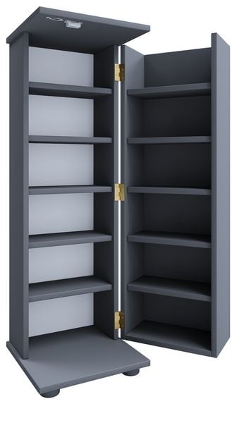 Produktbild: Holz Schrank CD DVD Regal abschlie&szlig;bar Engalo L