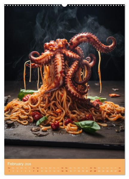Produktbild: Food Fusion Fantasies (High Quality Premium Wall Calendar 2026 DIN A2 portrait),CALVENDO 12 Month Wall Calendar