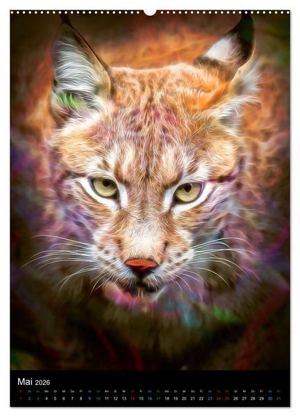 Produktbild: Raubkatzen - Artwork (hochwertiger Premium Wandkalender 2026 DIN A2 hoch), Kunstdruck in Hochglanz